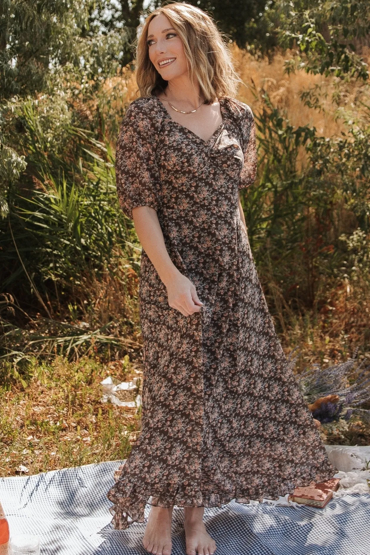 Online Baltic Born Camryn Maxi Dress | Brown Floral BrownFloral