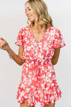 Fashion Baltic Born Candy Romper | Coral + White Floral Coral+WhiteFloral