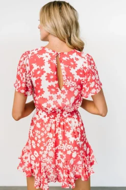 Fashion Baltic Born Candy Romper | Coral + White Floral Coral+WhiteFloral