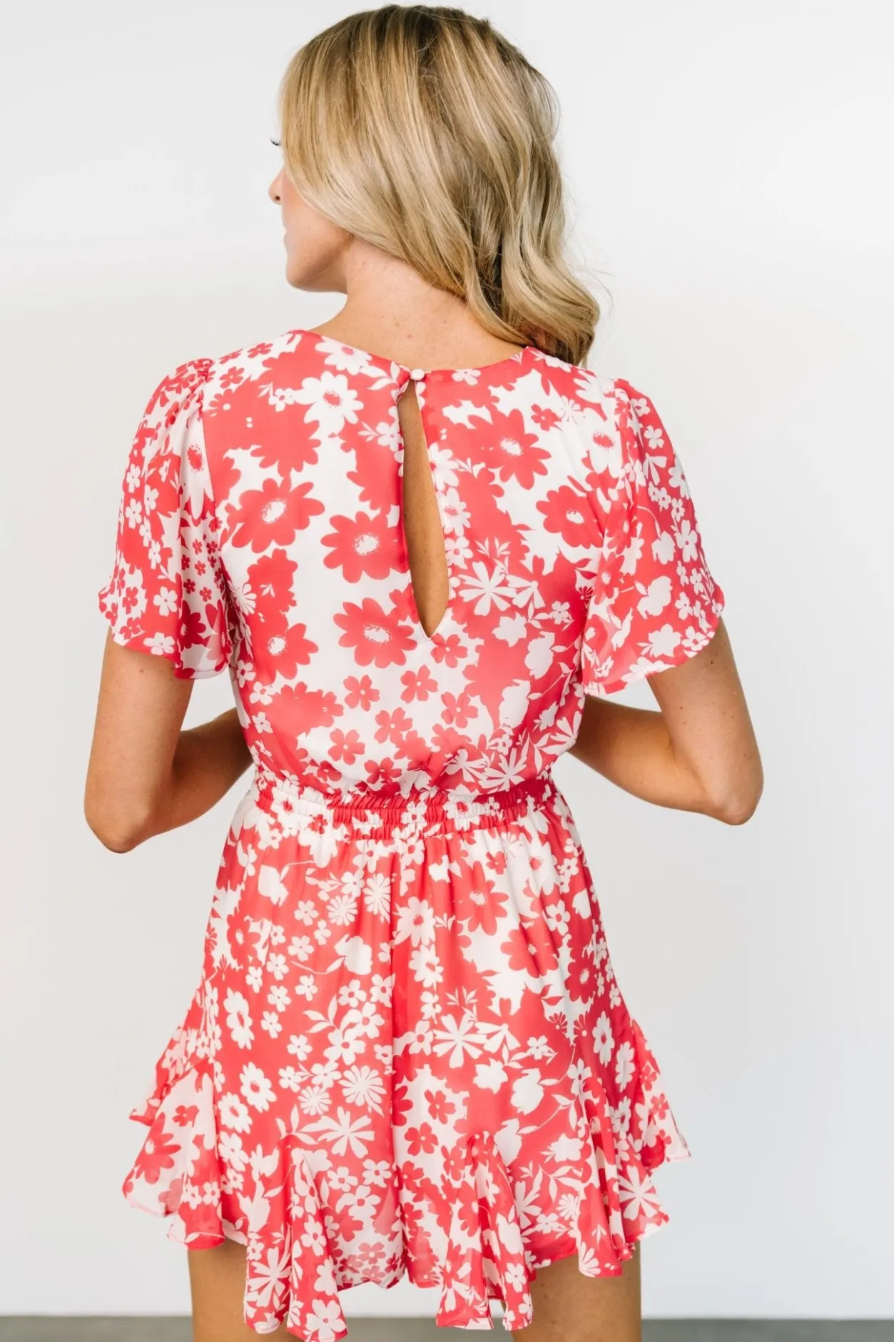 Fashion Baltic Born Candy Romper | Coral + White Floral Coral+WhiteFloral