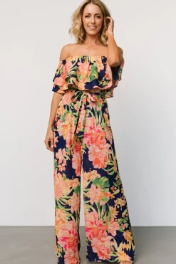 Discount Baltic Born Capistrano Ruffle Jumpsuit | Navy Floral NavyFloral