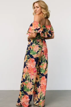 Discount Baltic Born Capistrano Ruffle Jumpsuit | Navy Floral NavyFloral