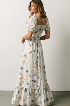 Clearance Baltic Born Capri Smocked Maxi Dress | White Multi Print WhiteMultiPrint