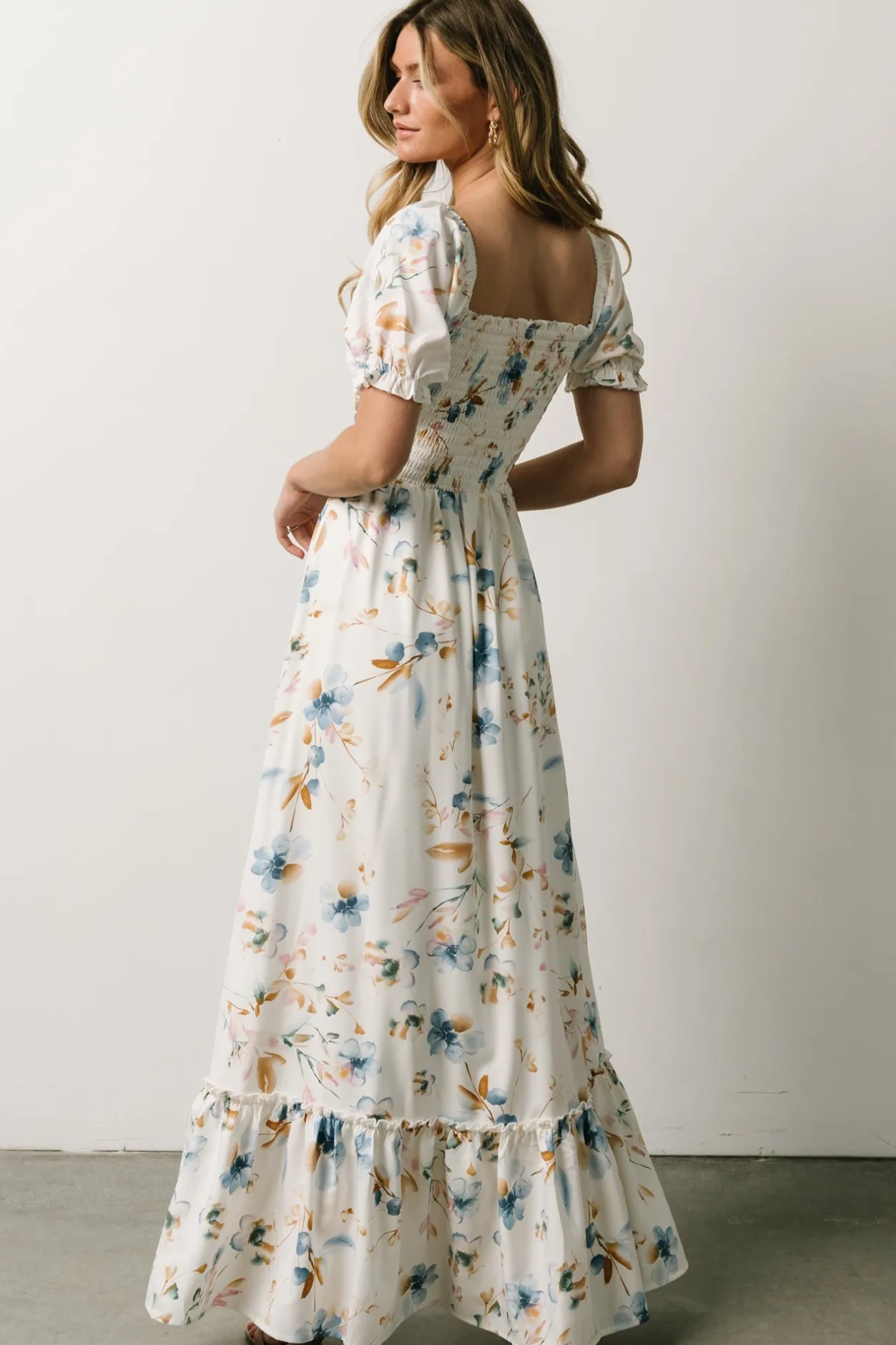 Clearance Baltic Born Capri Smocked Maxi Dress | White Multi Print WhiteMultiPrint