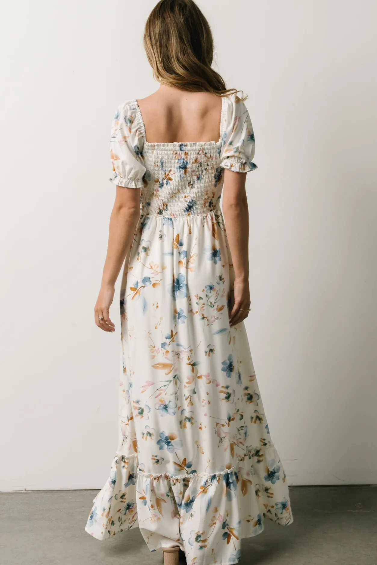 Clearance Baltic Born Capri Smocked Maxi Dress | White Multi Print WhiteMultiPrint