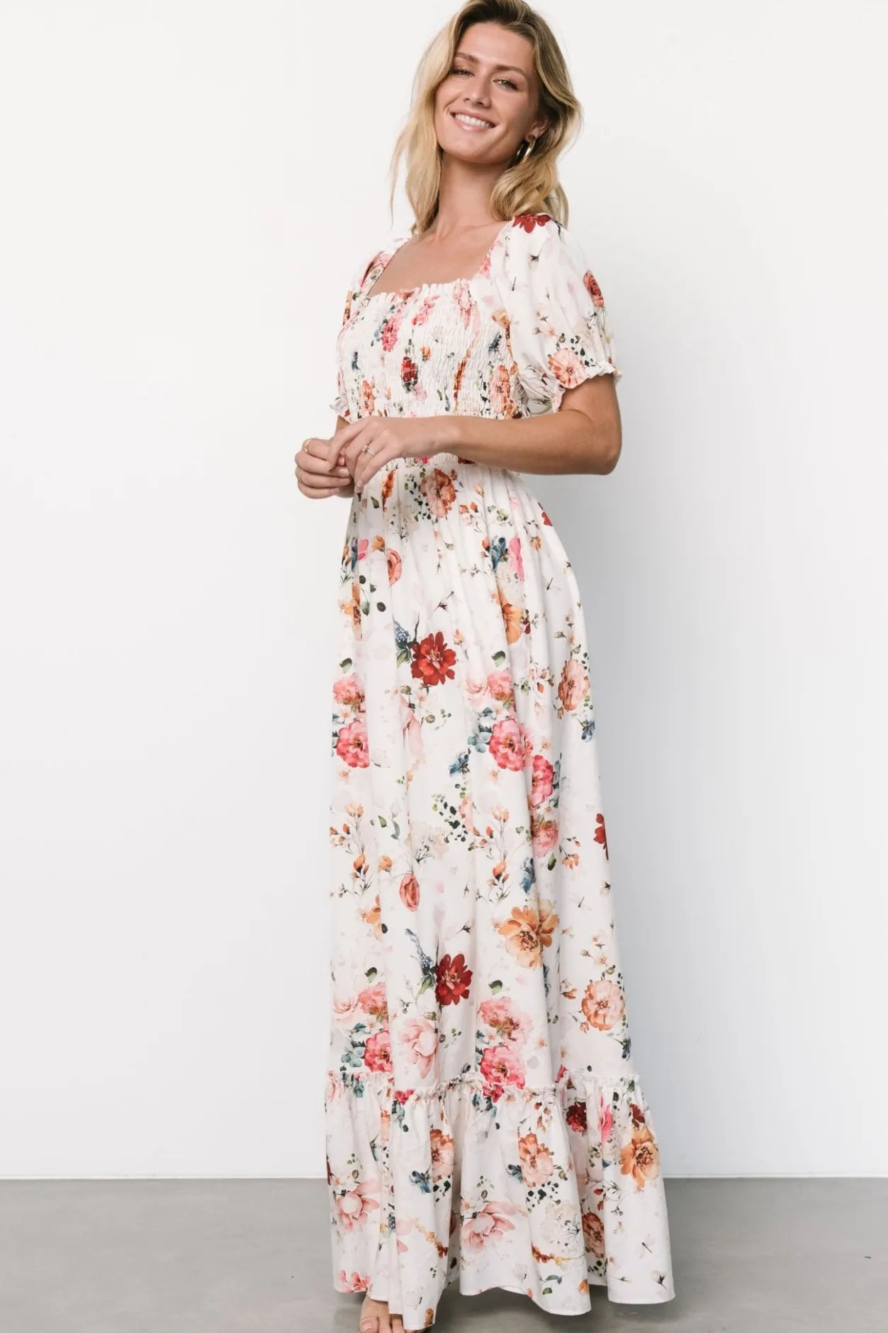 Best Baltic Born Capri Smocked Maxi Dress | Multi Floral MultiFloral