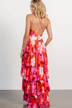 Online Baltic Born Capriana Tiered Maxi Dress | Red Multi RedMulti