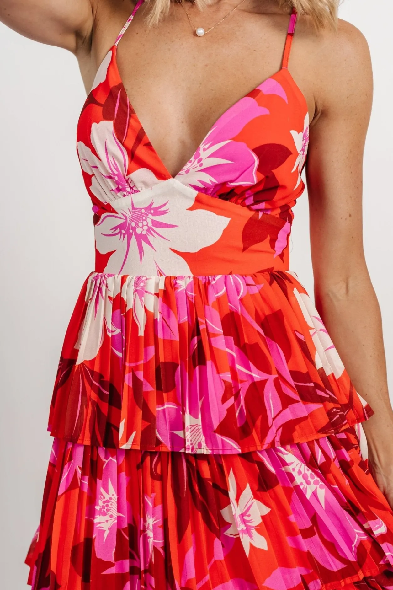 Online Baltic Born Capriana Tiered Maxi Dress | Red Multi RedMulti