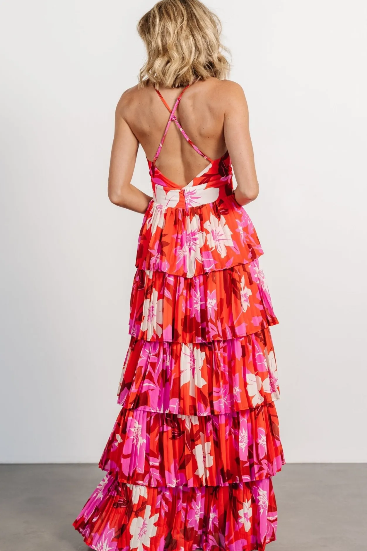 Online Baltic Born Capriana Tiered Maxi Dress | Red Multi RedMulti
