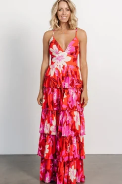 Online Baltic Born Capriana Tiered Maxi Dress | Red Multi RedMulti