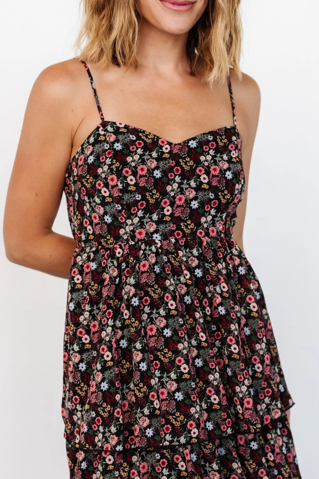 Online Baltic Born Caprice Tiered Dress | Black Floral BlackFloral