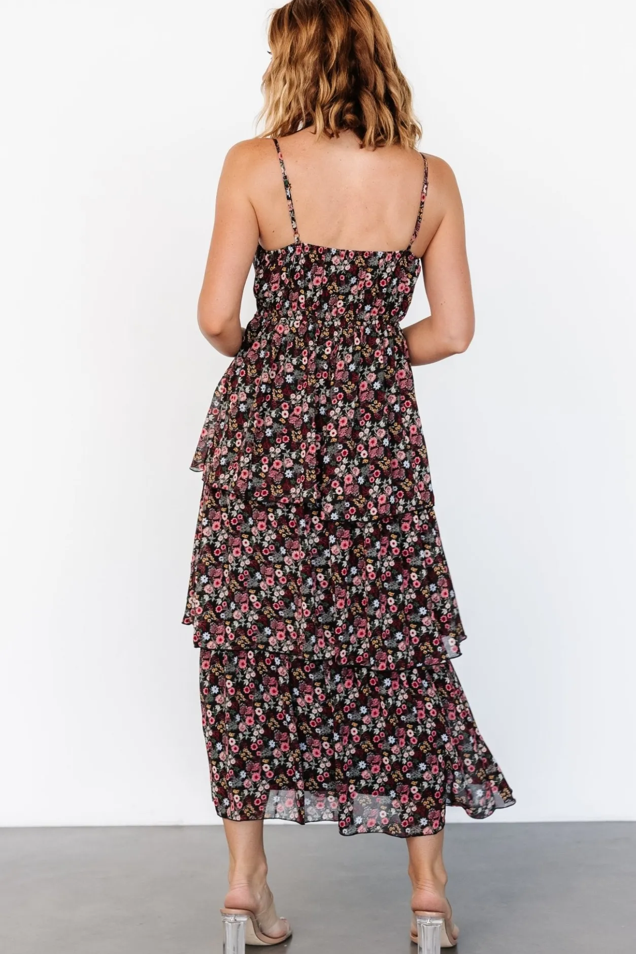 Online Baltic Born Caprice Tiered Dress | Black Floral BlackFloral