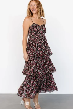 Online Baltic Born Caprice Tiered Dress | Black Floral BlackFloral