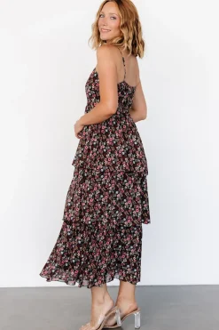 Online Baltic Born Caprice Tiered Dress | Black Floral BlackFloral