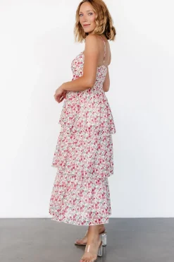 Discount Baltic Born Caprice Tiered Dress | Cream Multi Floral CreamMultiFloral