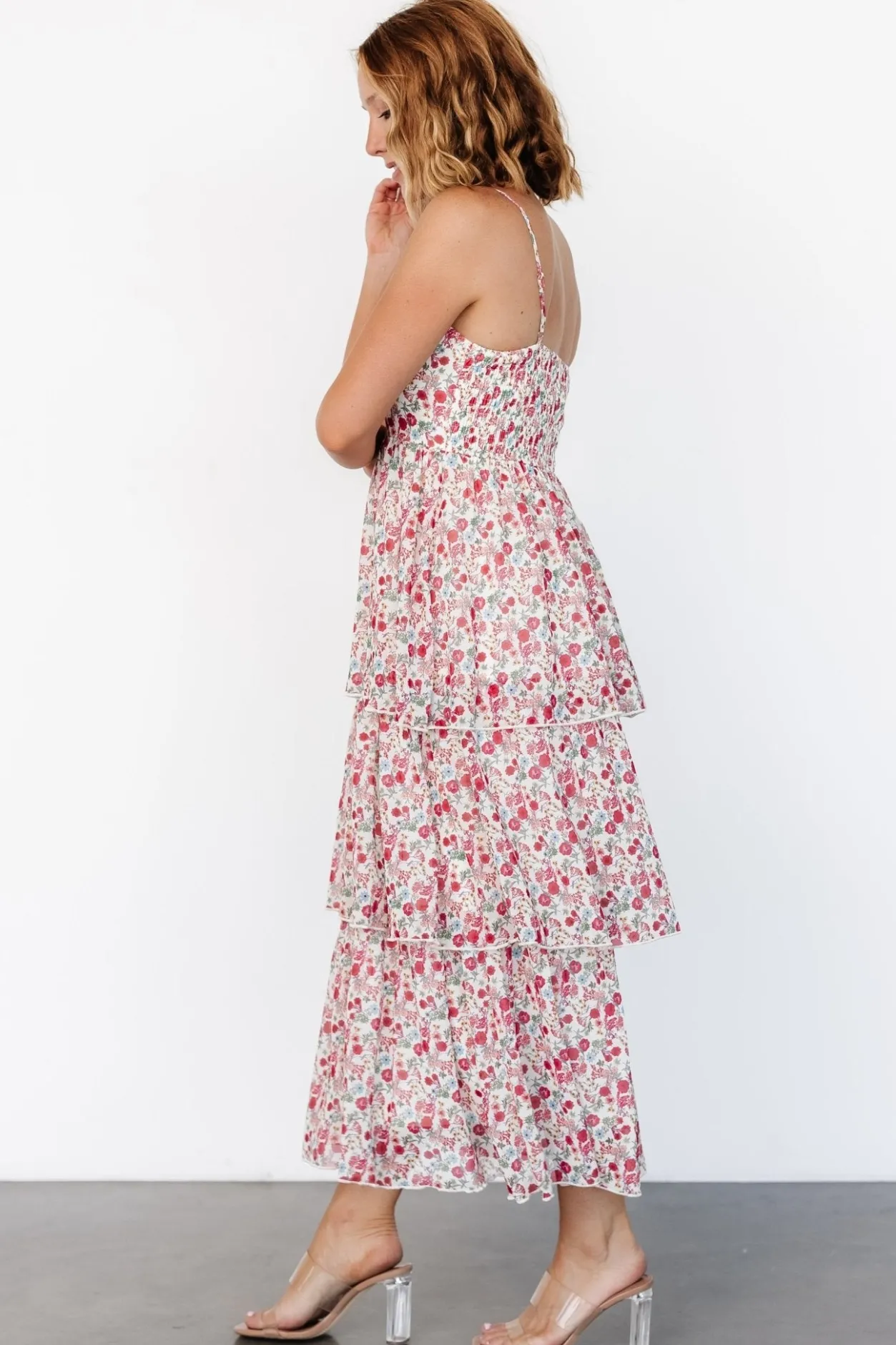 Discount Baltic Born Caprice Tiered Dress | Cream Multi Floral CreamMultiFloral