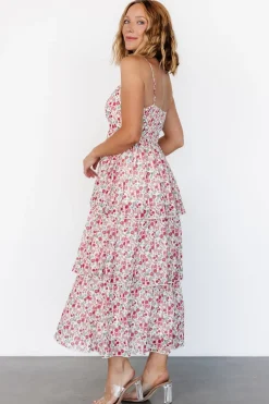 Discount Baltic Born Caprice Tiered Dress | Cream Multi Floral CreamMultiFloral