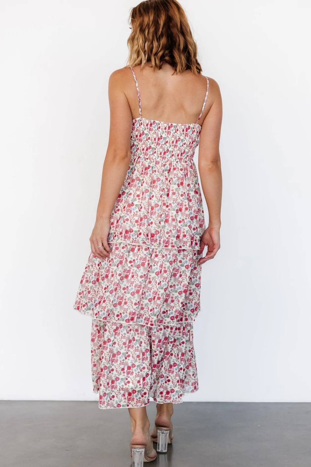 Discount Baltic Born Caprice Tiered Dress | Cream Multi Floral CreamMultiFloral