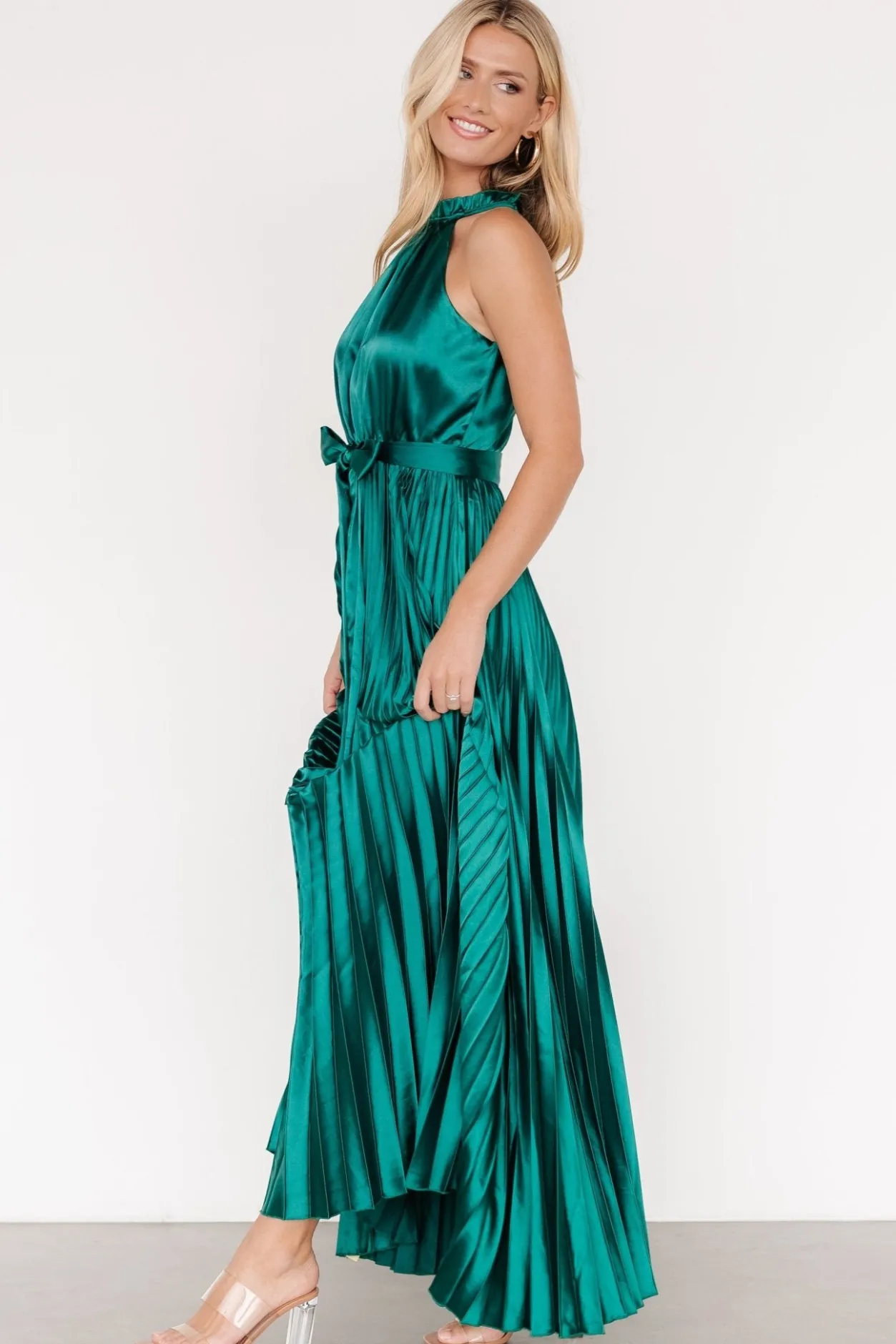 New Baltic Born Capulet Pleated Maxi Dress | Emerald
