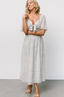 New Baltic Born Carah Tie Dress | Off White + Blue Floral OffWhite+BlueFloral