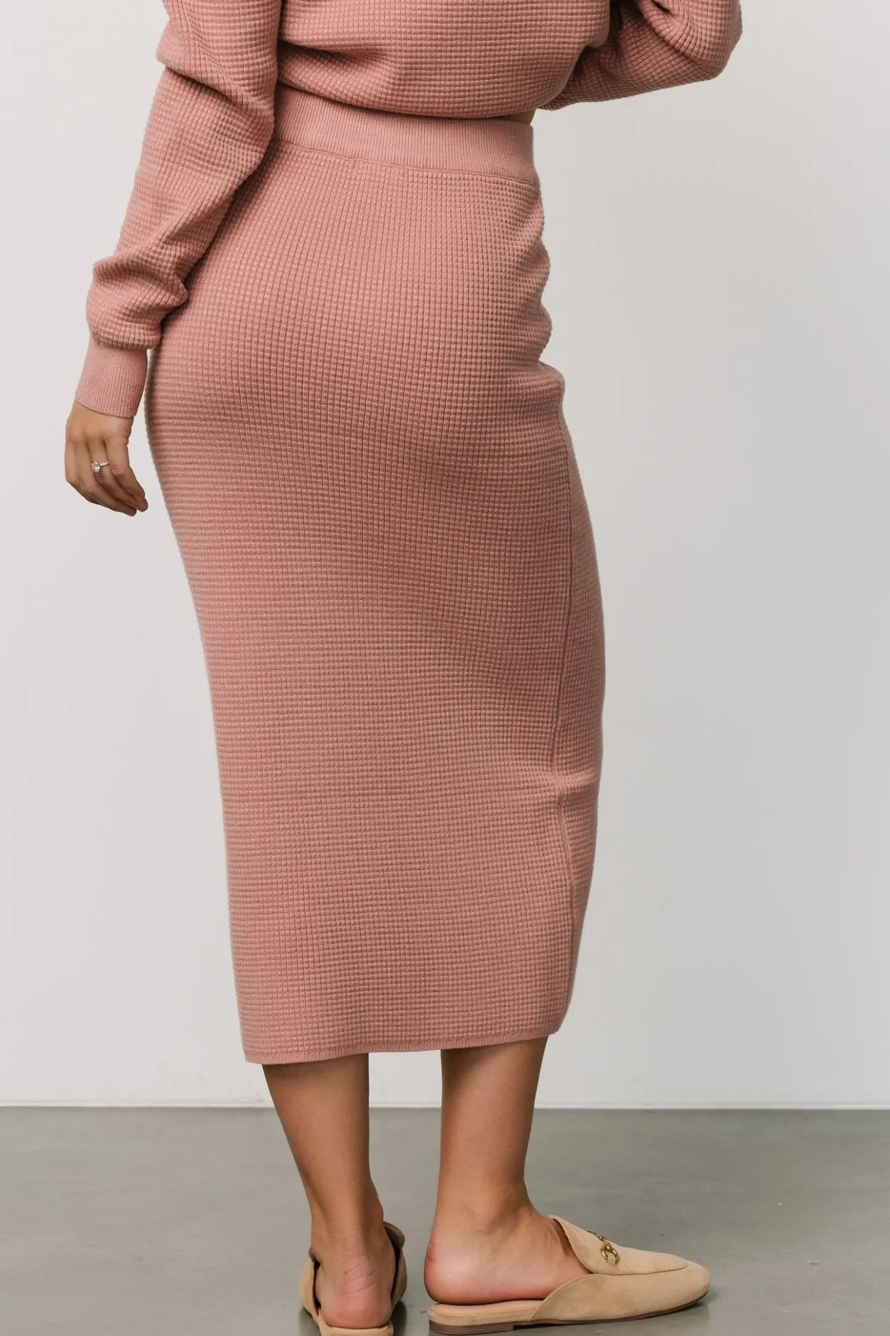 Hot Baltic Born Carey Waffle Midi Skirt | Rose