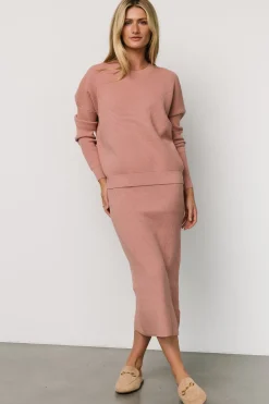 Hot Baltic Born Carey Waffle Midi Skirt | Rose