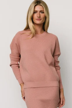 Hot Baltic Born Carey Waffle Sweater | Rose
