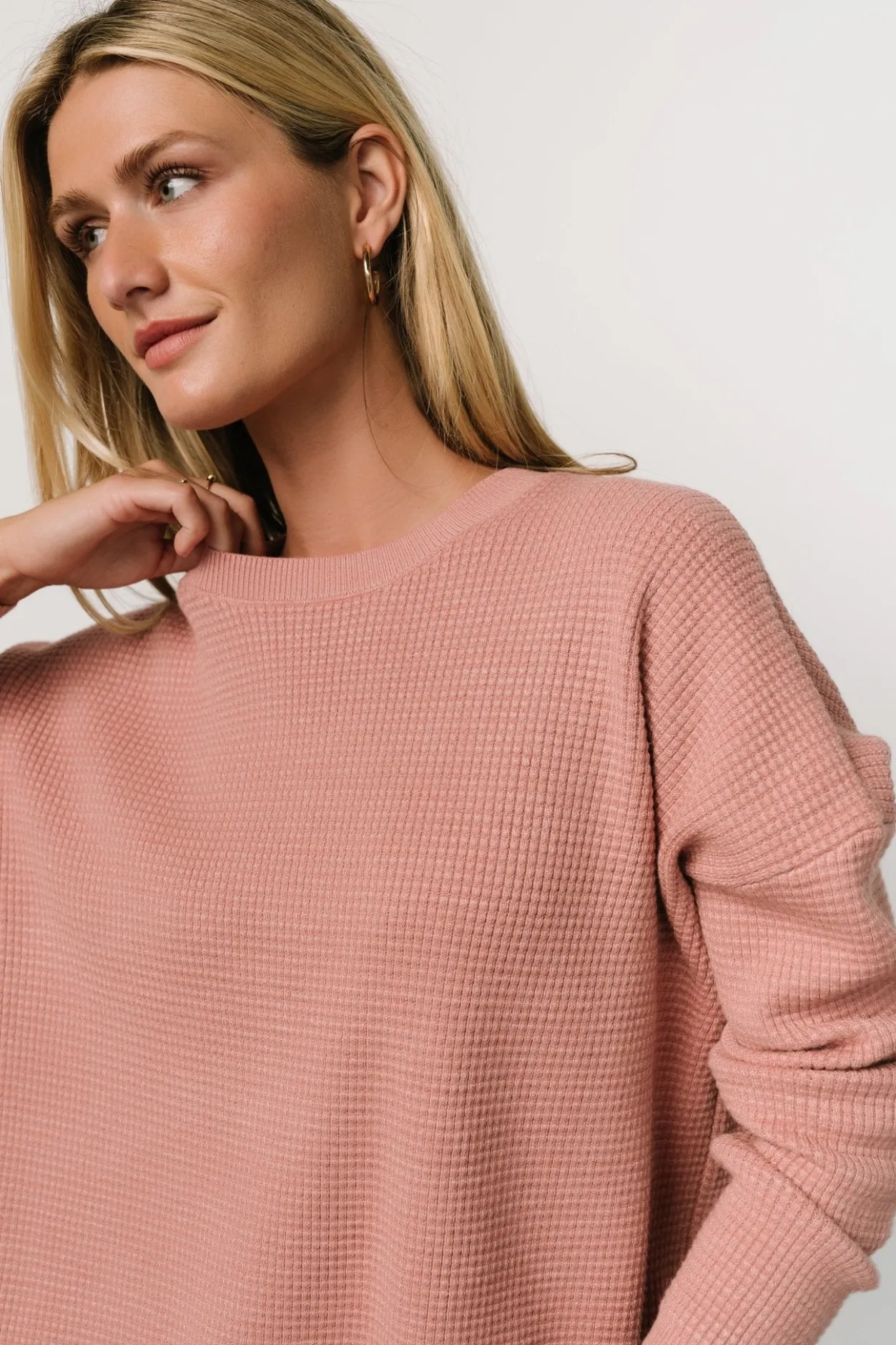 Hot Baltic Born Carey Waffle Sweater | Rose