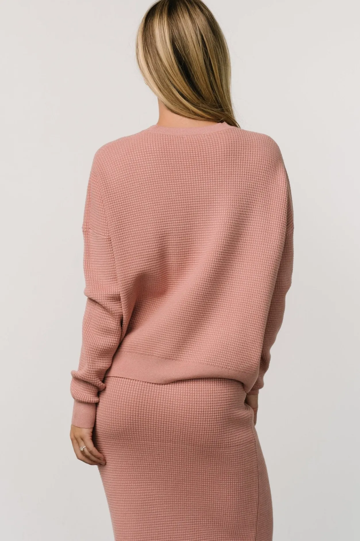 Hot Baltic Born Carey Waffle Sweater | Rose