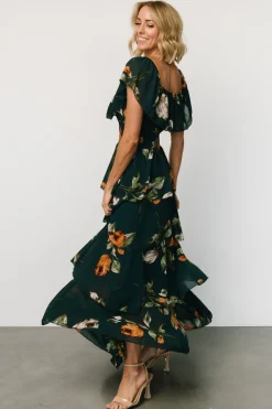 Online Baltic Born Carina Off Shoulder Maxi Dress | Deep Topaz Floral DeepTopazFloral