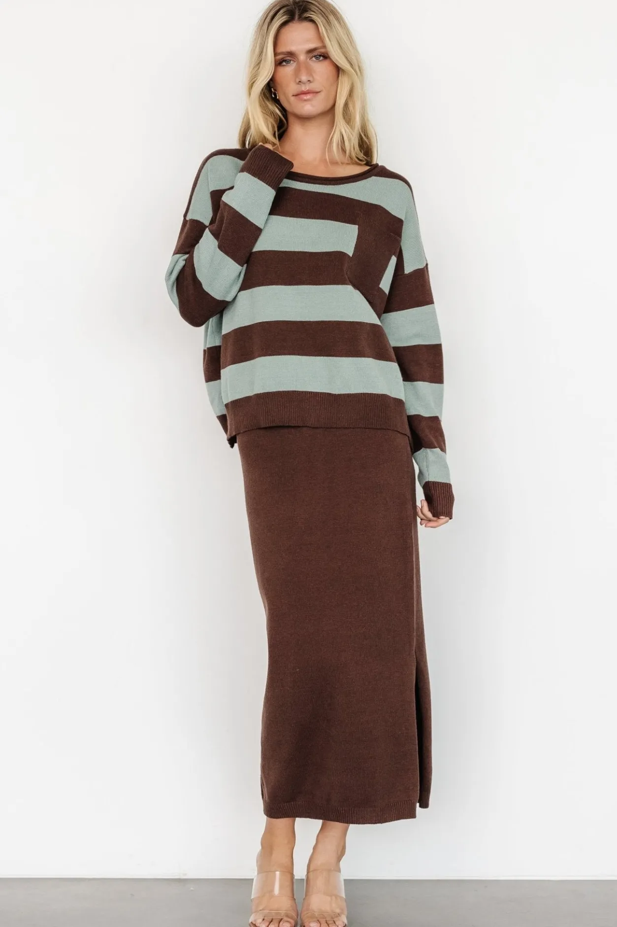 Online Baltic Born Carlotta Sweater + Skirt Set | Brown + Turquoise Brown+Turquoise