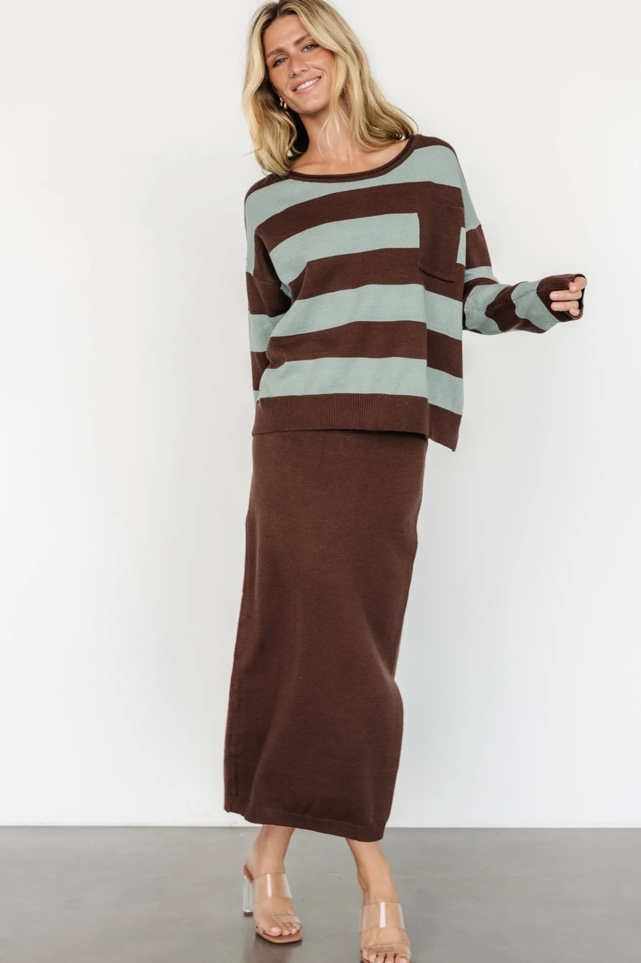 Online Baltic Born Carlotta Sweater + Skirt Set | Brown + Turquoise Brown+Turquoise