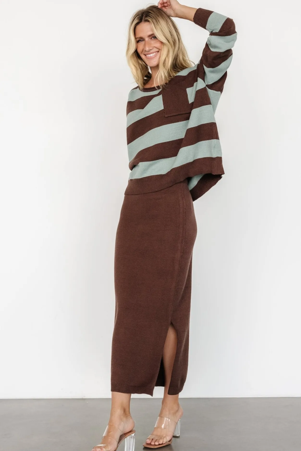 Online Baltic Born Carlotta Sweater + Skirt Set | Brown + Turquoise Brown+Turquoise