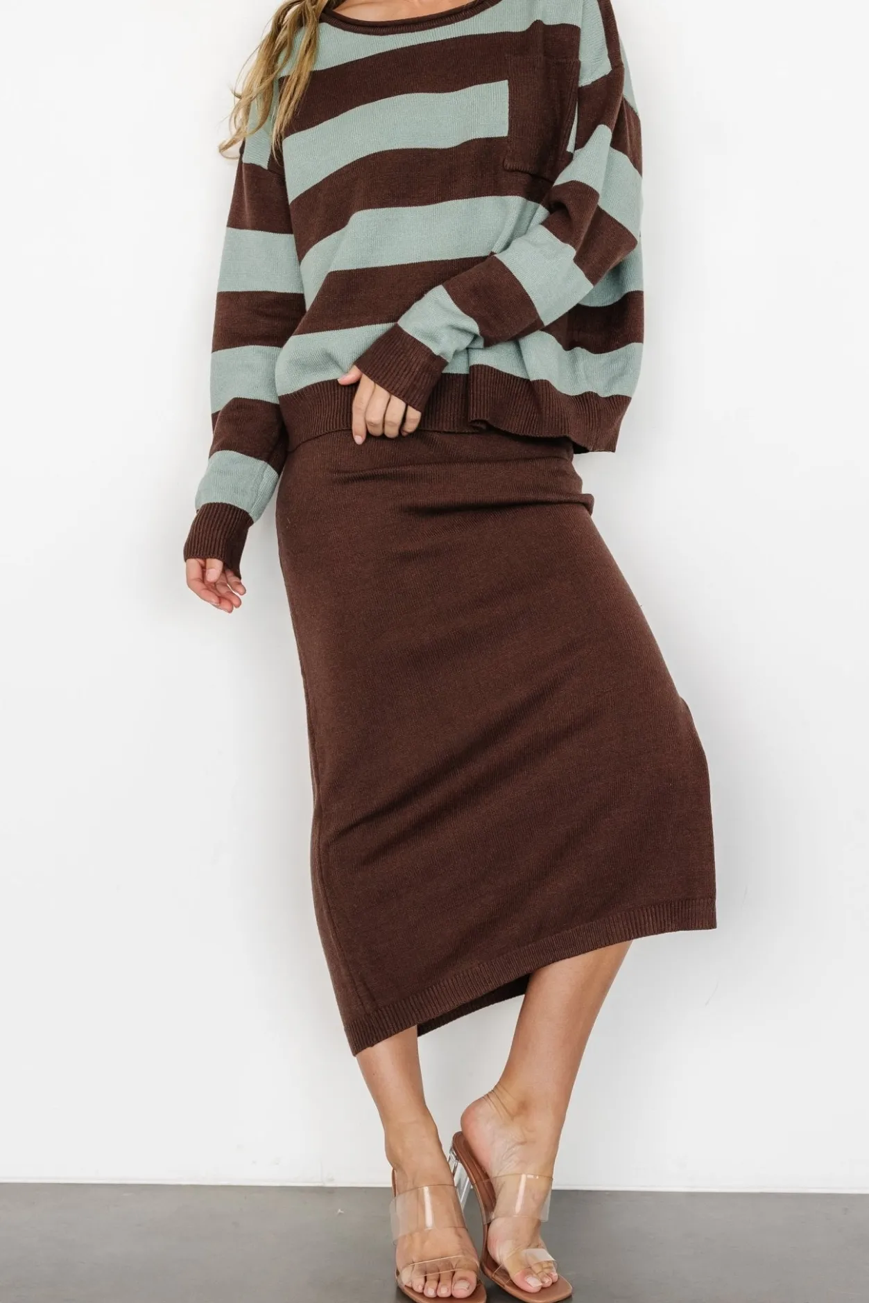 Online Baltic Born Carlotta Sweater + Skirt Set | Brown + Turquoise Brown+Turquoise