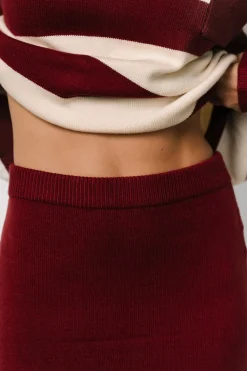 New Baltic Born Carlotta Sweater + Skirt Set | Burgundy + Cream Burgundy+Cream