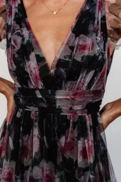 Discount Baltic Born Carmine Maxi Dress | Black Floral BlackFloral
