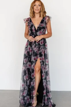 Discount Baltic Born Carmine Maxi Dress | Black Floral BlackFloral