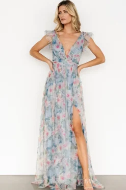 New Baltic Born Carmine Maxi Dress | Dusty Blue Floral DustyBlueFloral