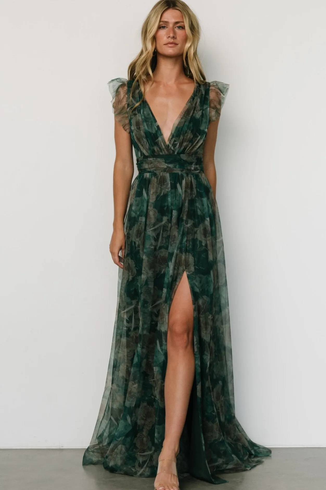New Baltic Born Carmine Maxi Dress | Green Floral GreenFloral