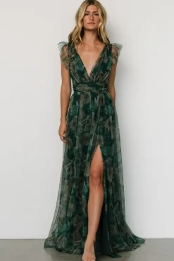 New Baltic Born Carmine Maxi Dress | Green Floral GreenFloral