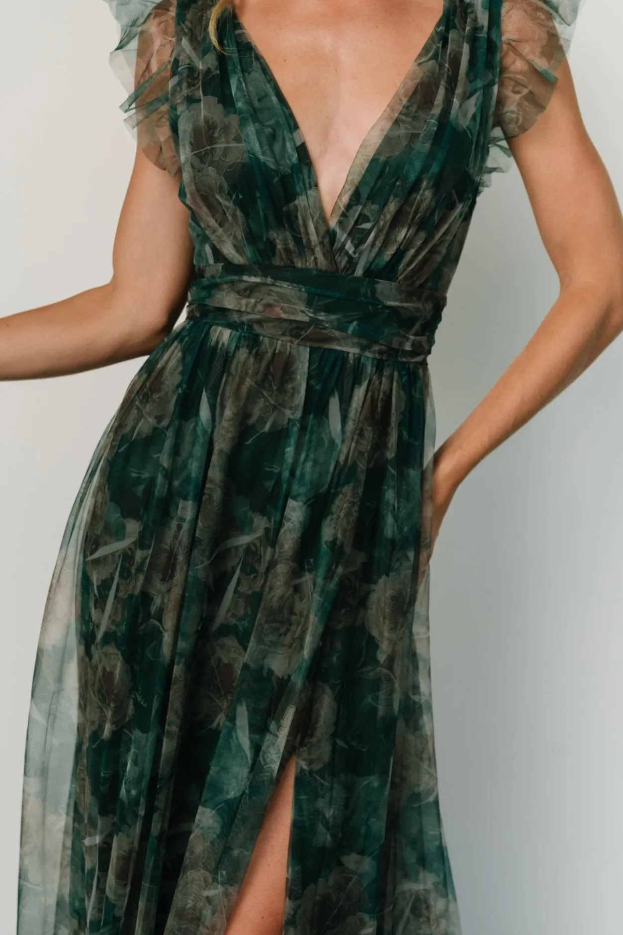 New Baltic Born Carmine Maxi Dress | Green Floral GreenFloral