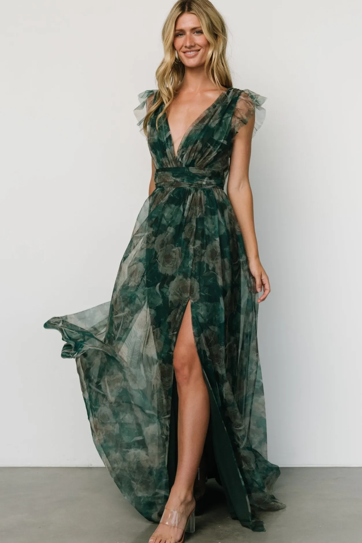 New Baltic Born Carmine Maxi Dress | Green Floral GreenFloral