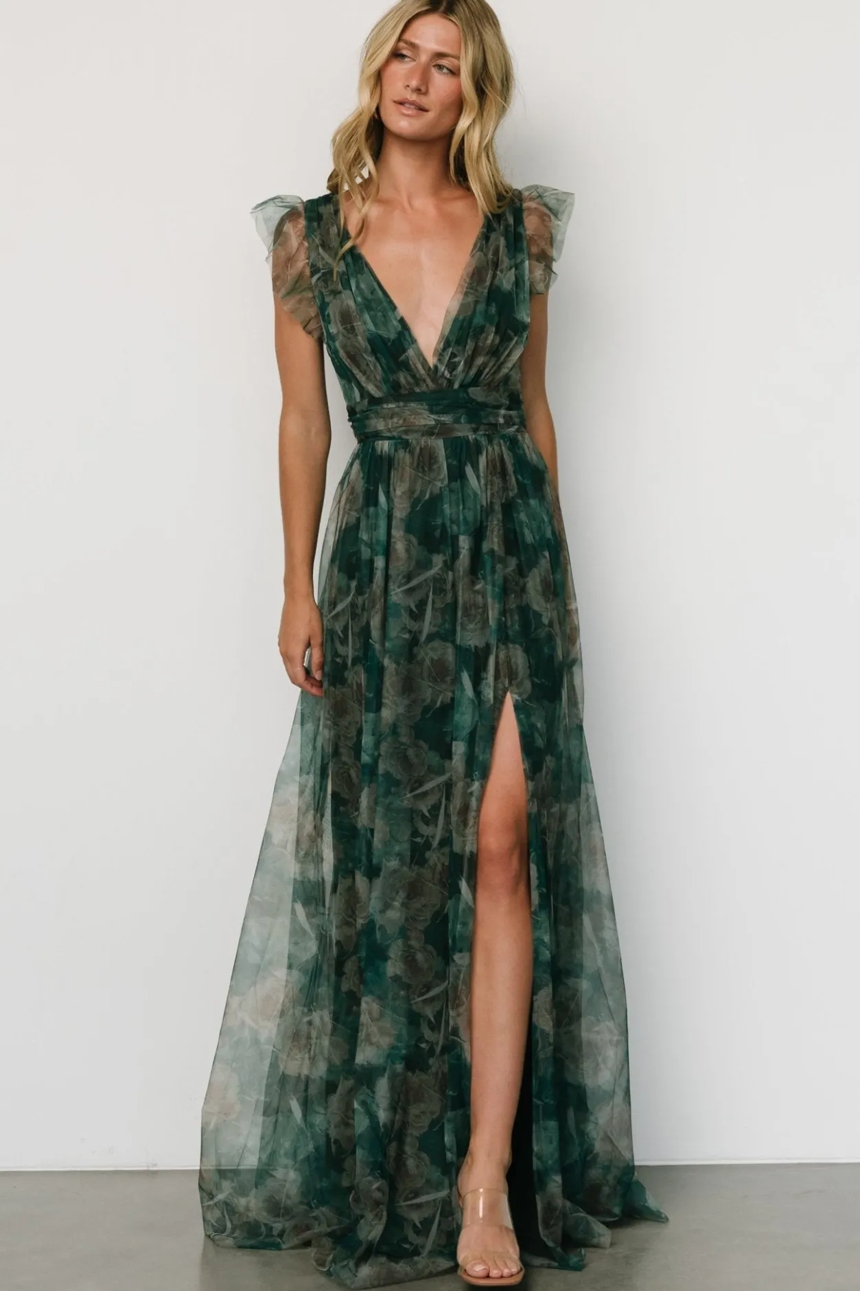 New Baltic Born Carmine Maxi Dress | Green Floral GreenFloral