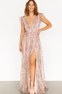 Sale Baltic Born Carmine Maxi Dress | Mauve Floral MauveFloral