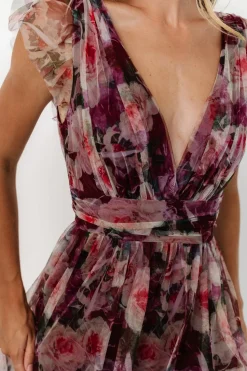 Outlet Baltic Born Carmine Maxi Dress | Wine Floral WineFloral