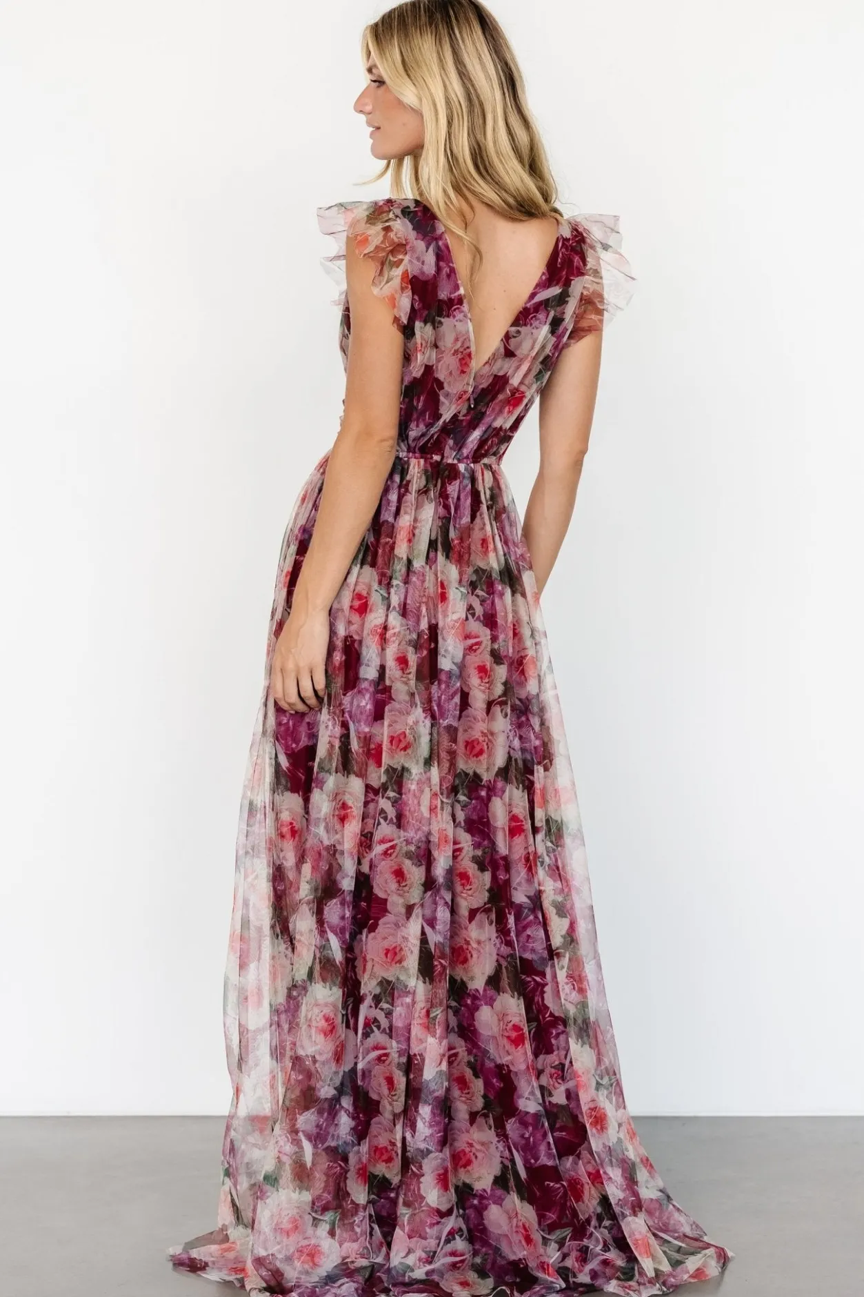 Outlet Baltic Born Carmine Maxi Dress | Wine Floral WineFloral