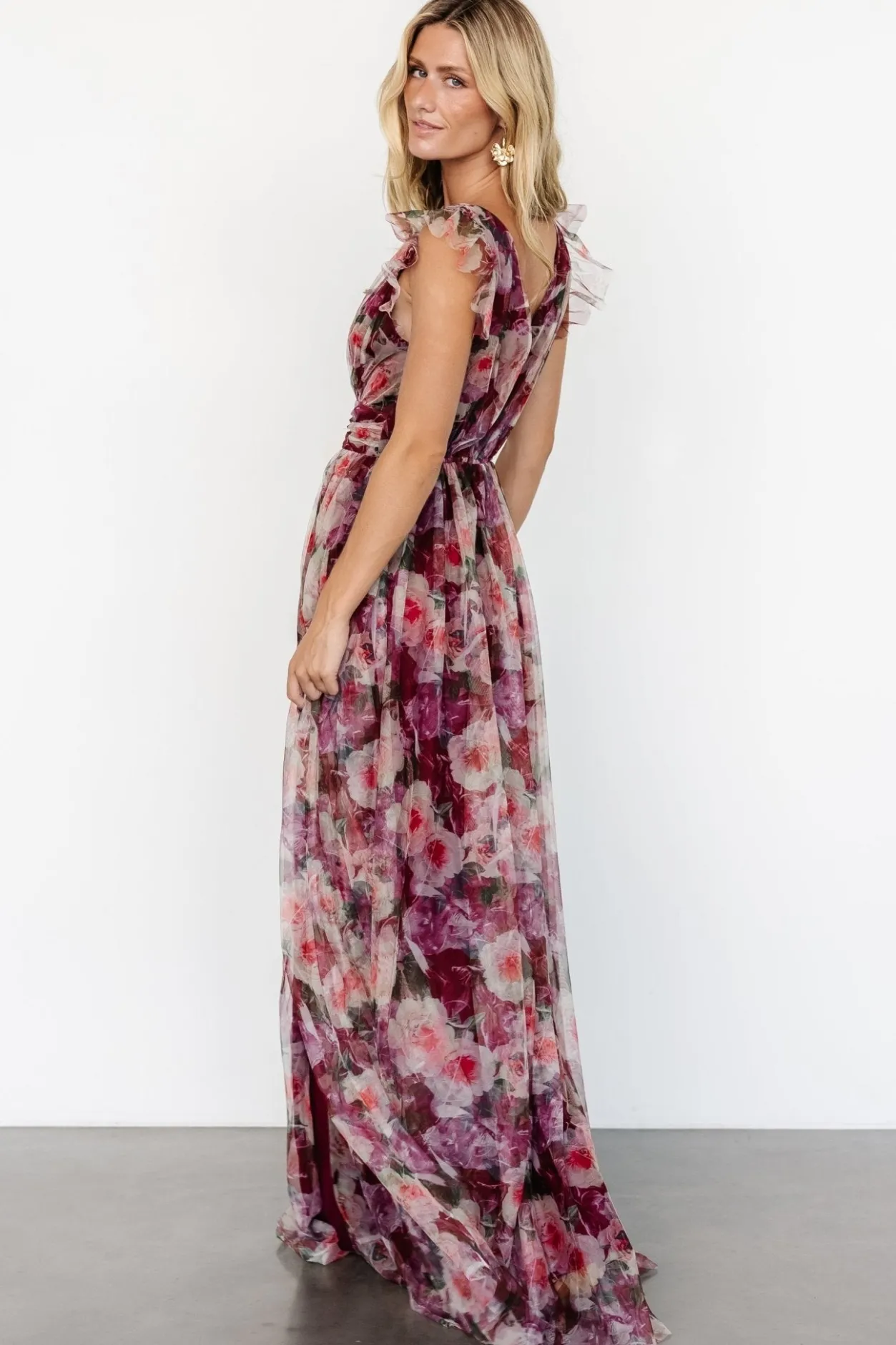 Outlet Baltic Born Carmine Maxi Dress | Wine Floral WineFloral
