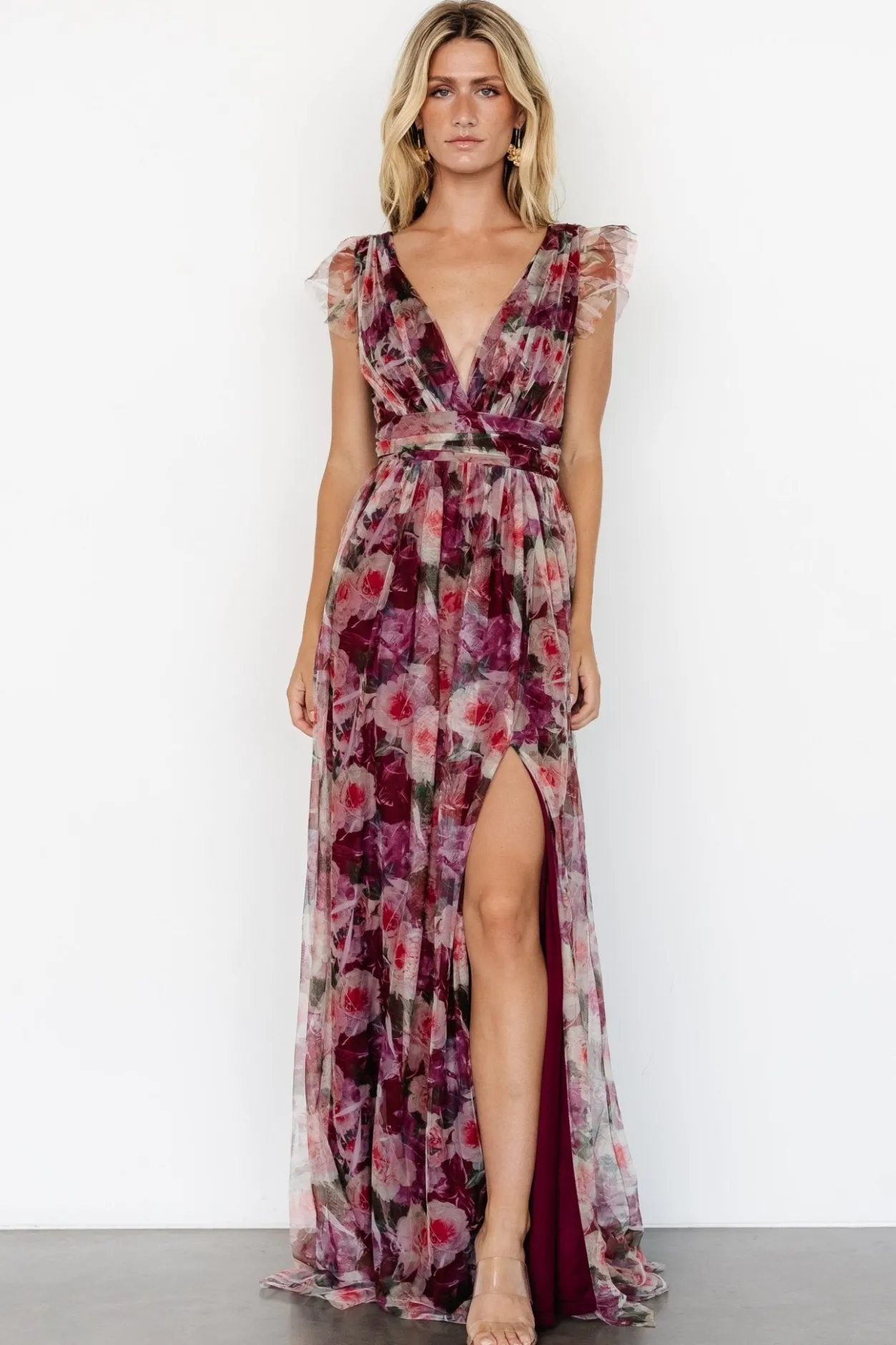 Outlet Baltic Born Carmine Maxi Dress | Wine Floral WineFloral