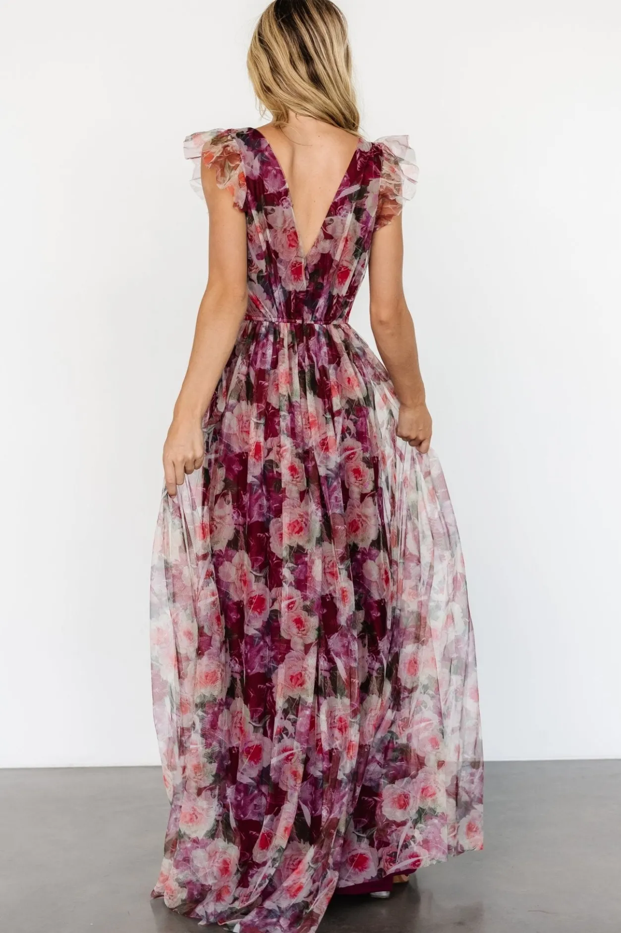 Outlet Baltic Born Carmine Maxi Dress | Wine Floral WineFloral