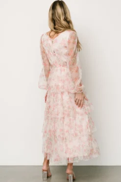 Clearance Baltic Born Carolina Tulle Tiered Maxi Dress | Blush Floral BlushFloral